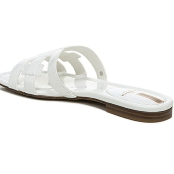 Sam Edelman Bay White Patent Flat Sandals Slides US6 Limited Edition MSRP $99 - Picture 6 of 12